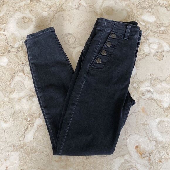 Gap Sailor Panel Button Front True Skinny High Rise Jeans - Picture 8 of 15